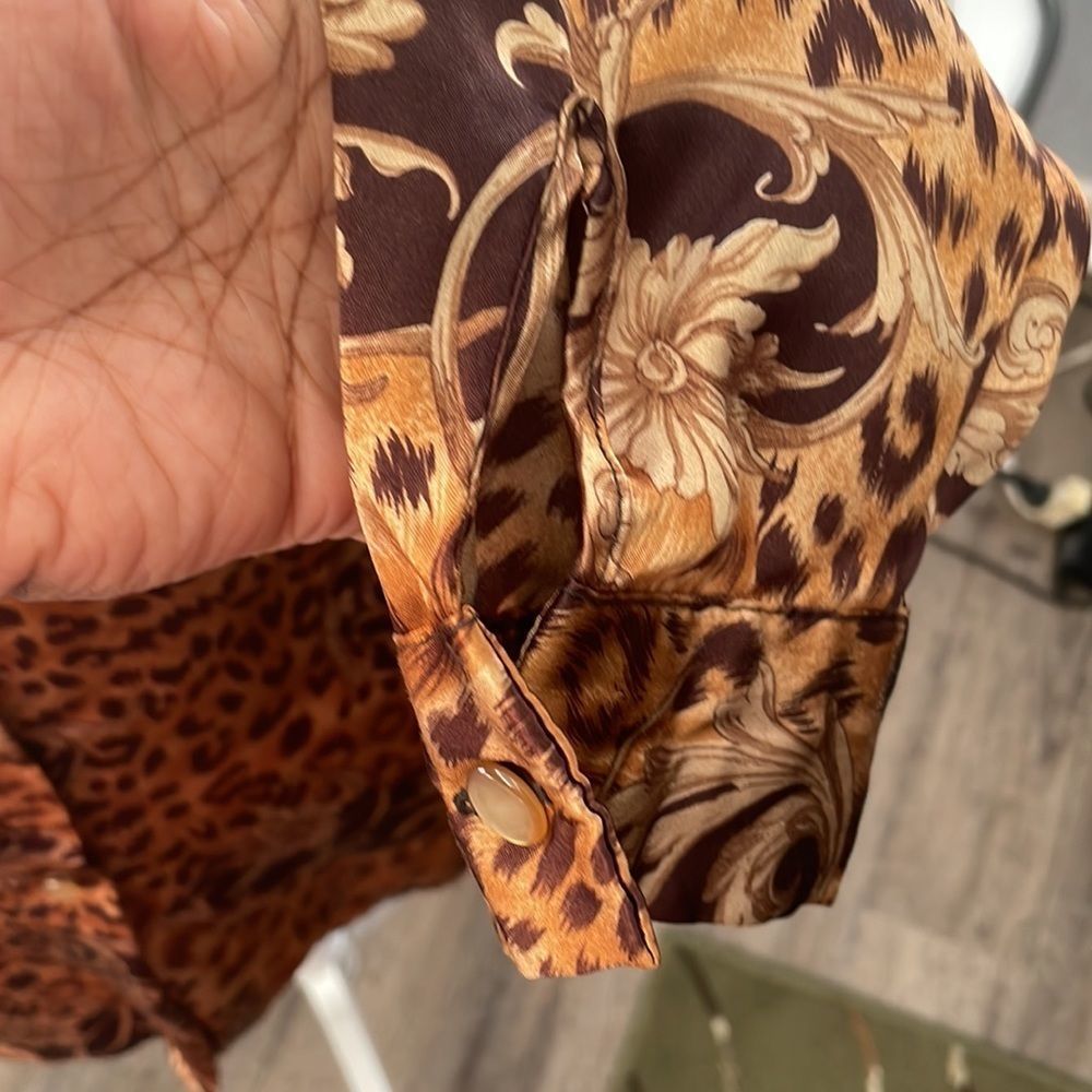 Cheetah Print Button Down Blouse - image 5